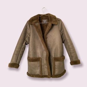 Abercrombie Leather-like Jacket Dark green